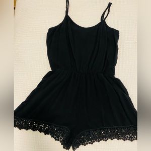 Black sleeveless romper
